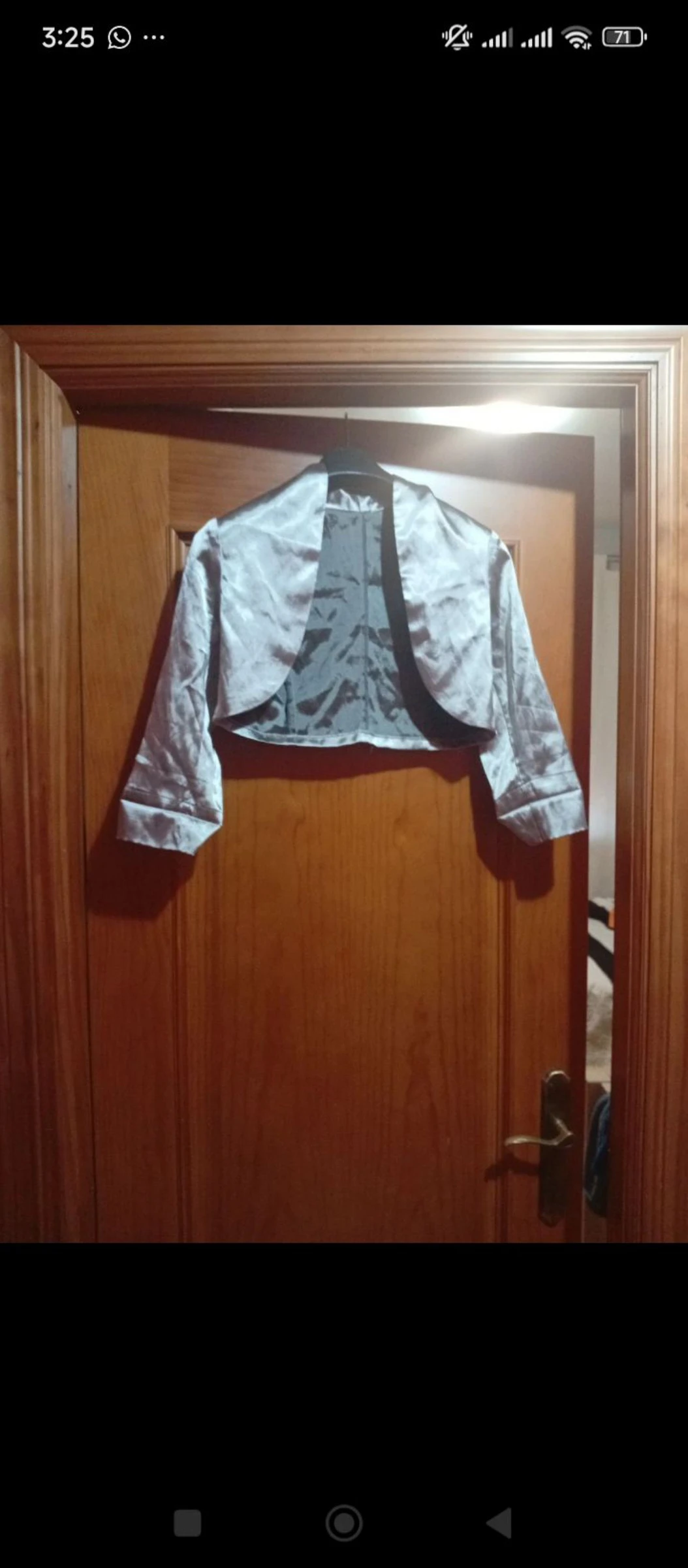 Torera/bolero de seda plateada